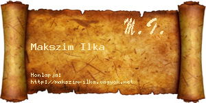 Makszim Ilka névjegykártya
